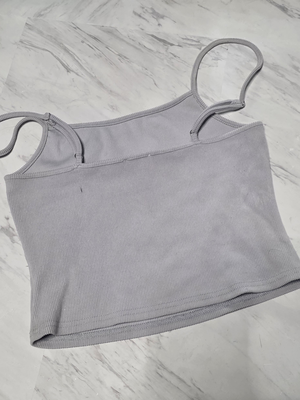 Le Lis Ribbed Tank Top in Light Gray